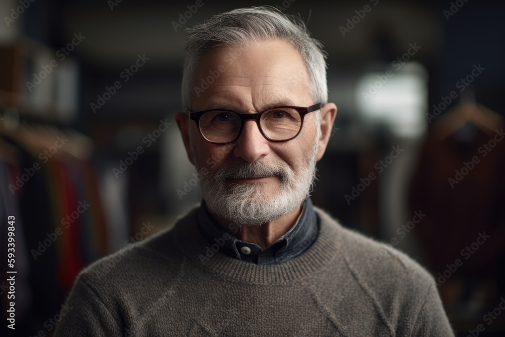 Portrait of a handsome senior man with grey hair and eyeglasses Portrait of a handsome senior man with grey hair and eyeglasses