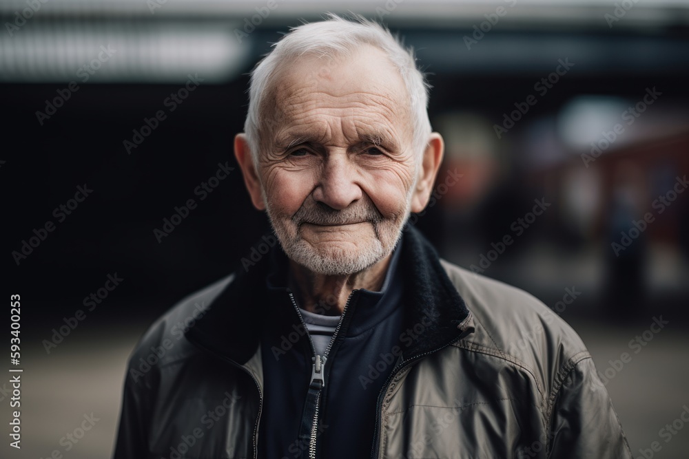 Portrait of an elderly man in the street. Portrait of an old man. Portrait of an elderly man in the street. Portrait of an old man.