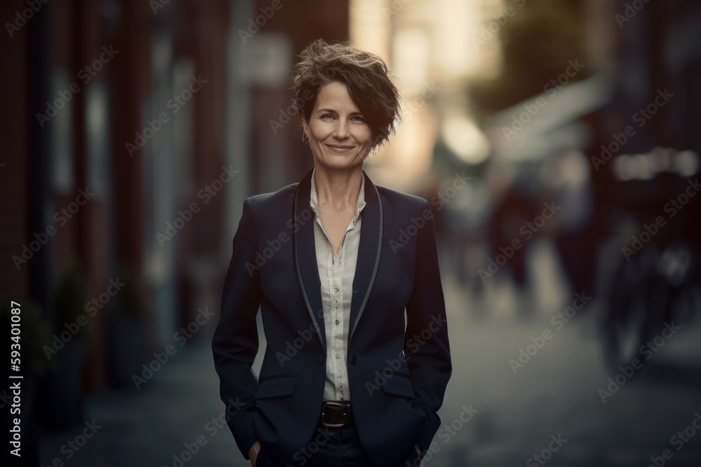 Portrait of a beautiful businesswoman walking in the city street. Portrait of a beautiful businesswoman walking in the city street.