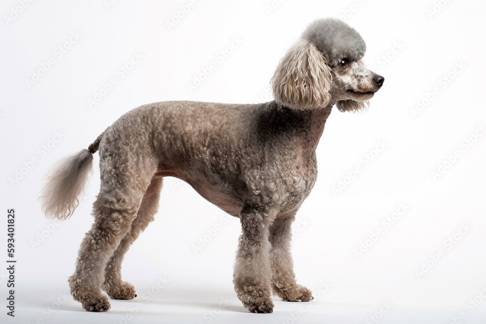 poodle standing isolated on white poodle standing isolated on white