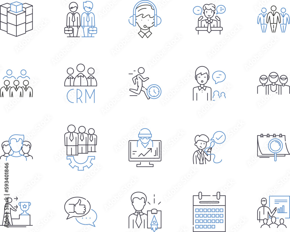 Customer service outline icons collection. customer service, care, assistance, help, support, aid, solutions vector and illustration concept set. query, response, phone linear signs