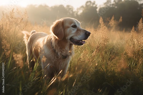 golden retriever standing in the park