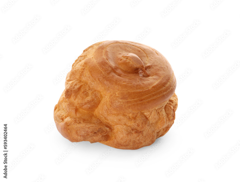 One delicious fresh profiterole isolated on white One delicious fresh profiterole isolated on white