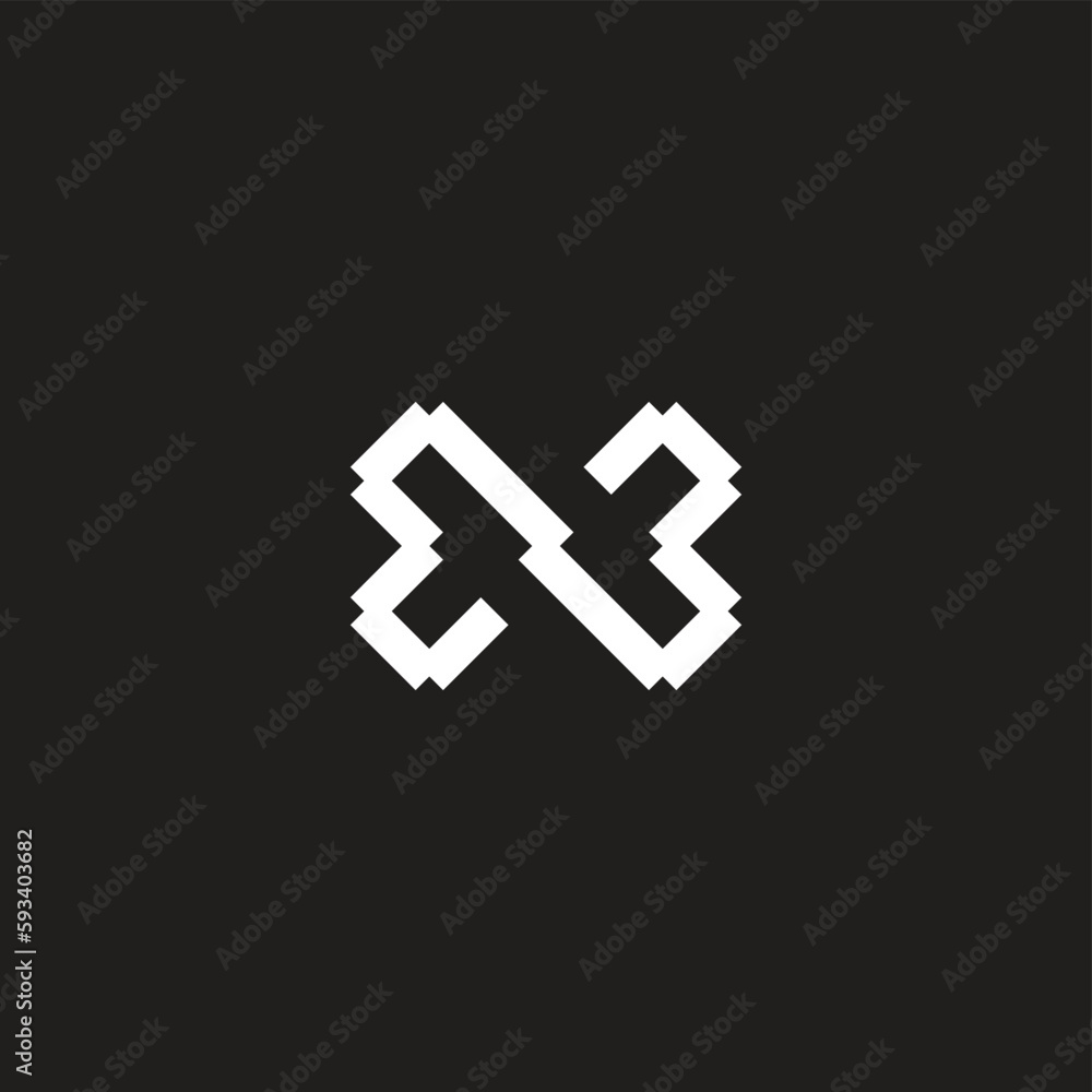 Obraz premium letter n pixel abstract logo vector