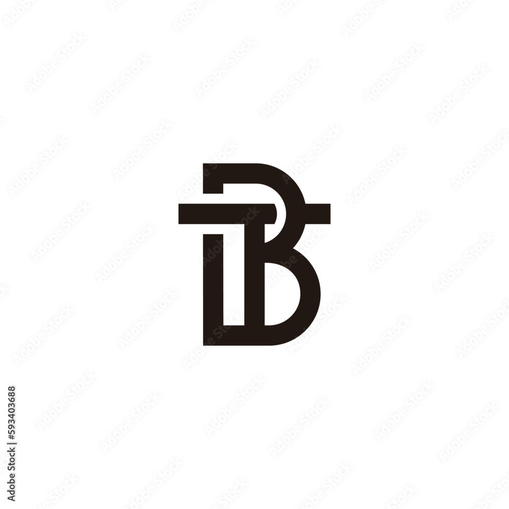 letter bt 3d overlap logo vector letter bt 3d overlap logo vector