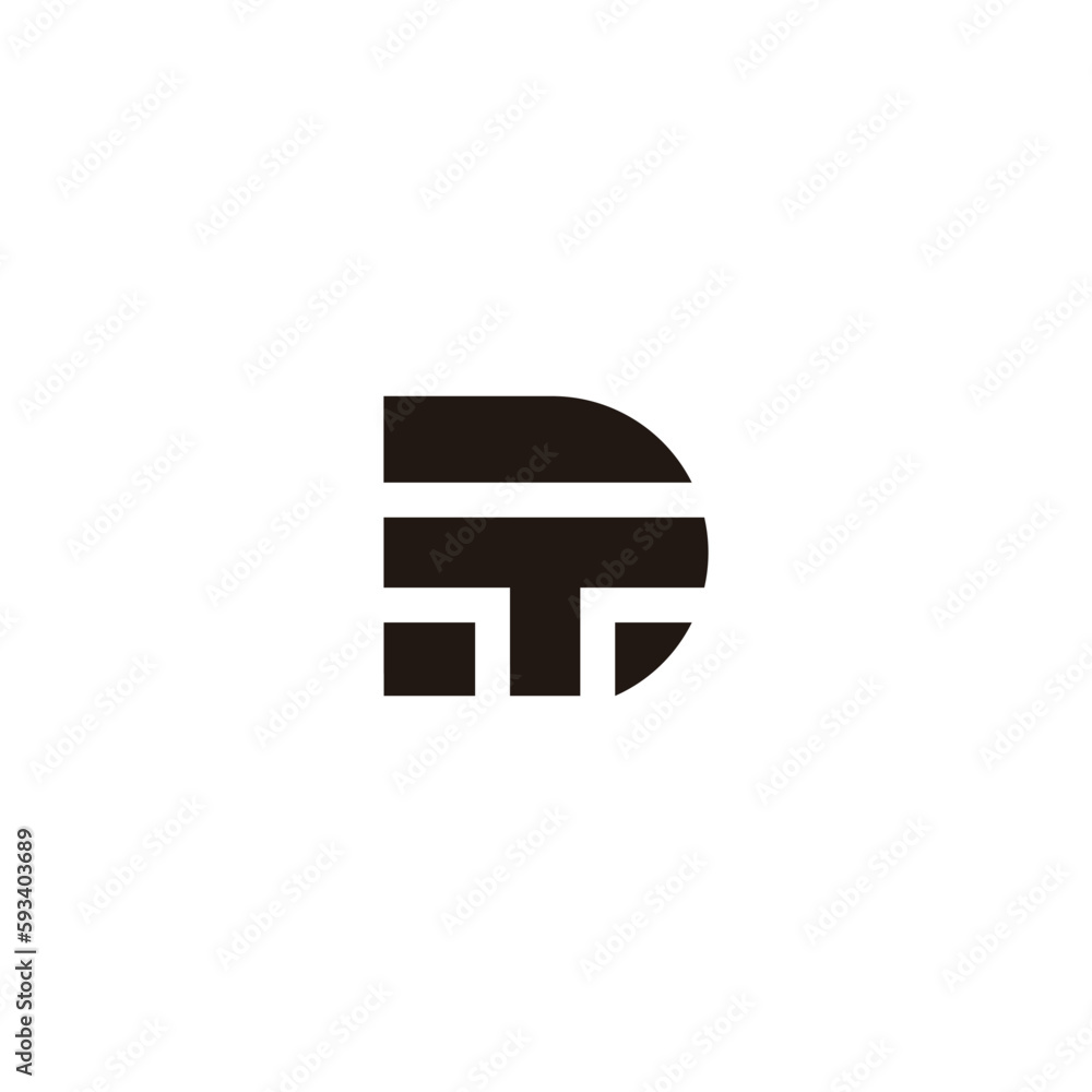 Obraz premium letter dt linked clean geometric logo vector