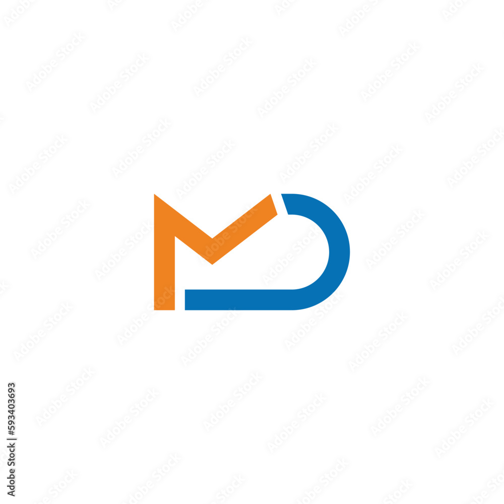 simple geometric letter md motion line logo vector simple geometric letter md motion line logo vector