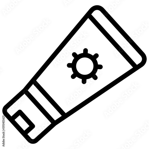 sun cream icon ilustration design with outline