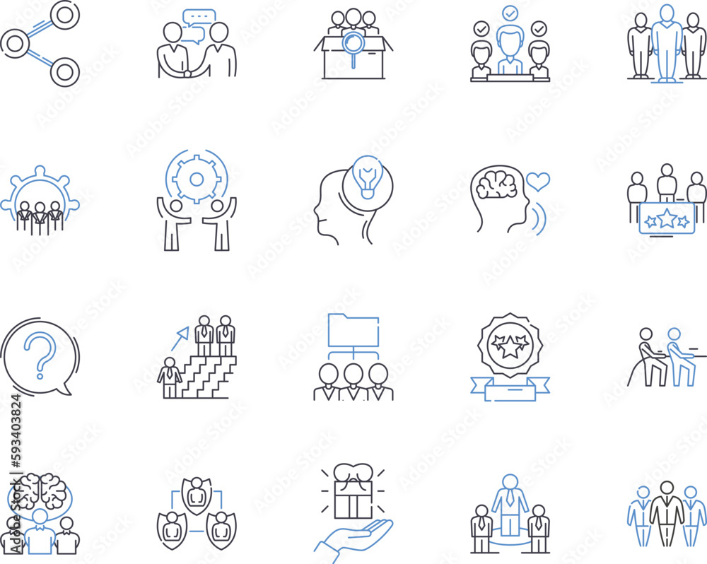 Total Quality Management outline icons collection. TQM, Quality, Control, System, Process, Improvement, Assurance vector and illustration concept set. Standardization, Strategies, Evaluation linear