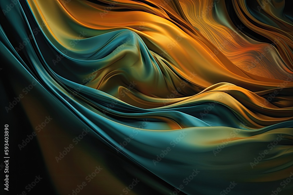 an abstract painting with colorful wave-like patterns. Generative AI