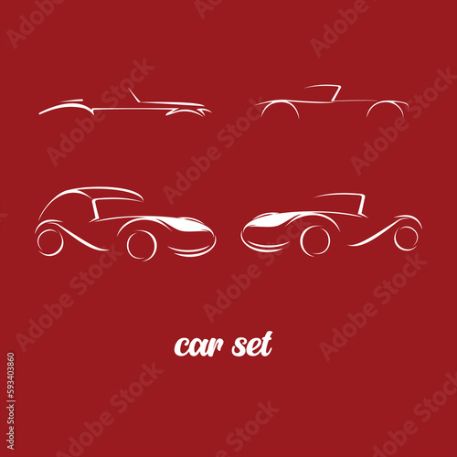 classic car silhouette logo and element