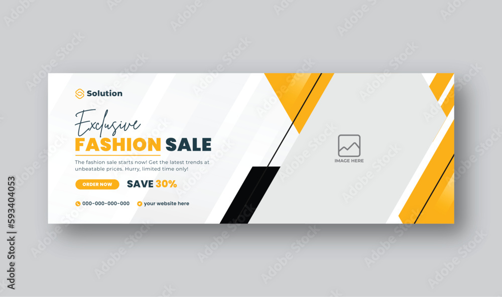 Fashion sale social media Facebook cover web banner template