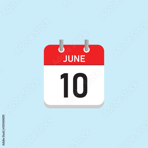 June 10 Concept Design. Vector Illustration.