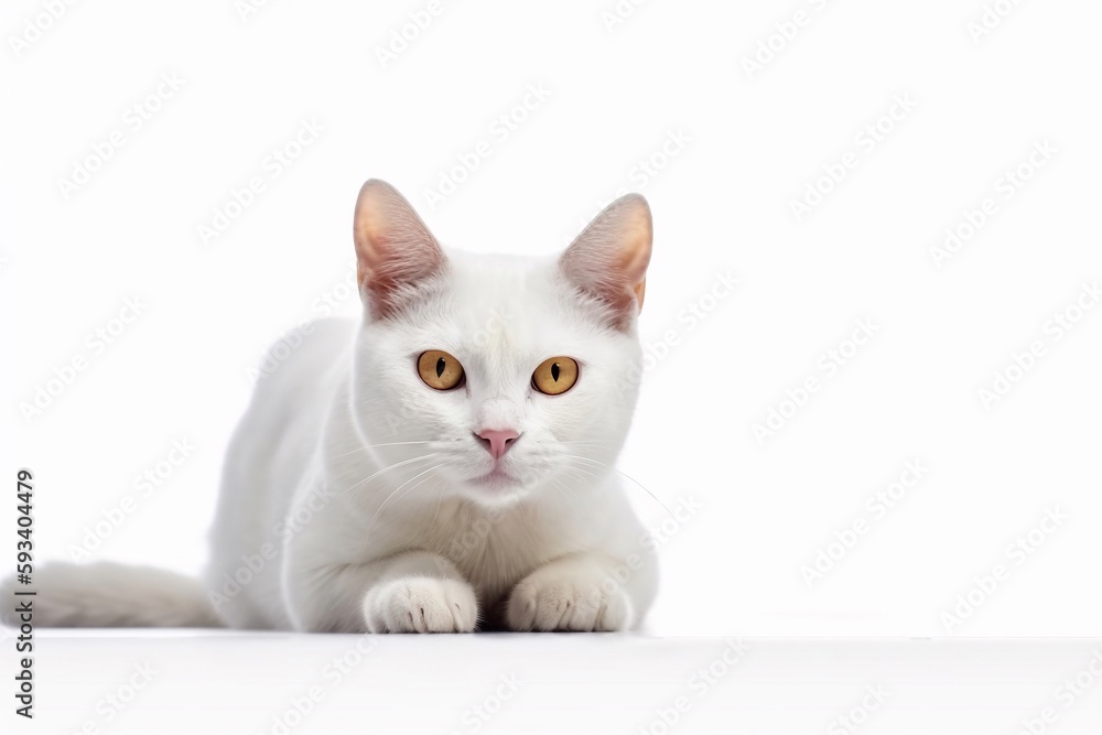 white cat isolated on white white cat isolated on white