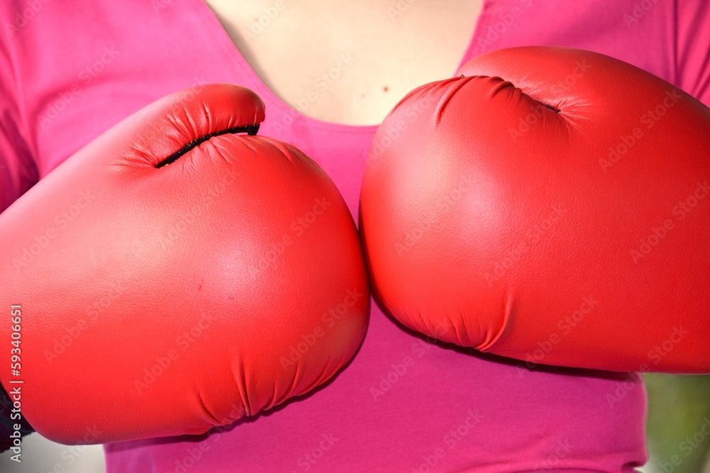 A Female With Boxing Gloves