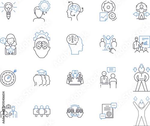 Corporation progress outline icons collection. Growth, Expansion, Progress, Development, Advancement, Expansion, Profits vector and illustration concept set. Expansion, Expansion, Mergers linear signs