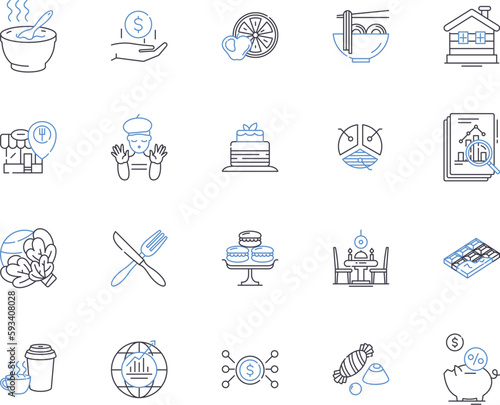 World Cuisine outline icons collection. international, flavors, recipes, foods, dishes, cooking, cultures vector and illustration concept set. countries, taste, traditions linear signs