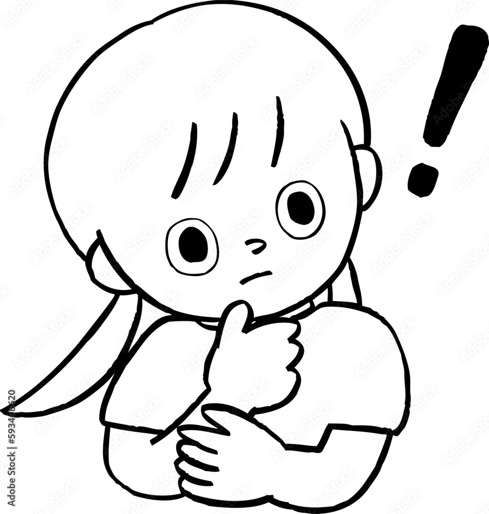 何かをひらめいた女の子のイラストレーション 何かをひらめいた女の子のイラストレーション
