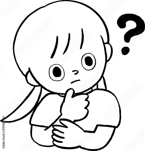 疑問に思う子どものイラストレーション