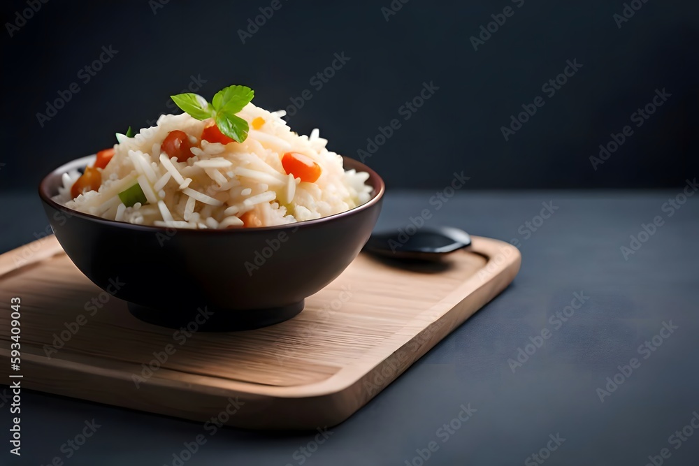 bowl of rice, Generative AI bowl of rice, Generative AI