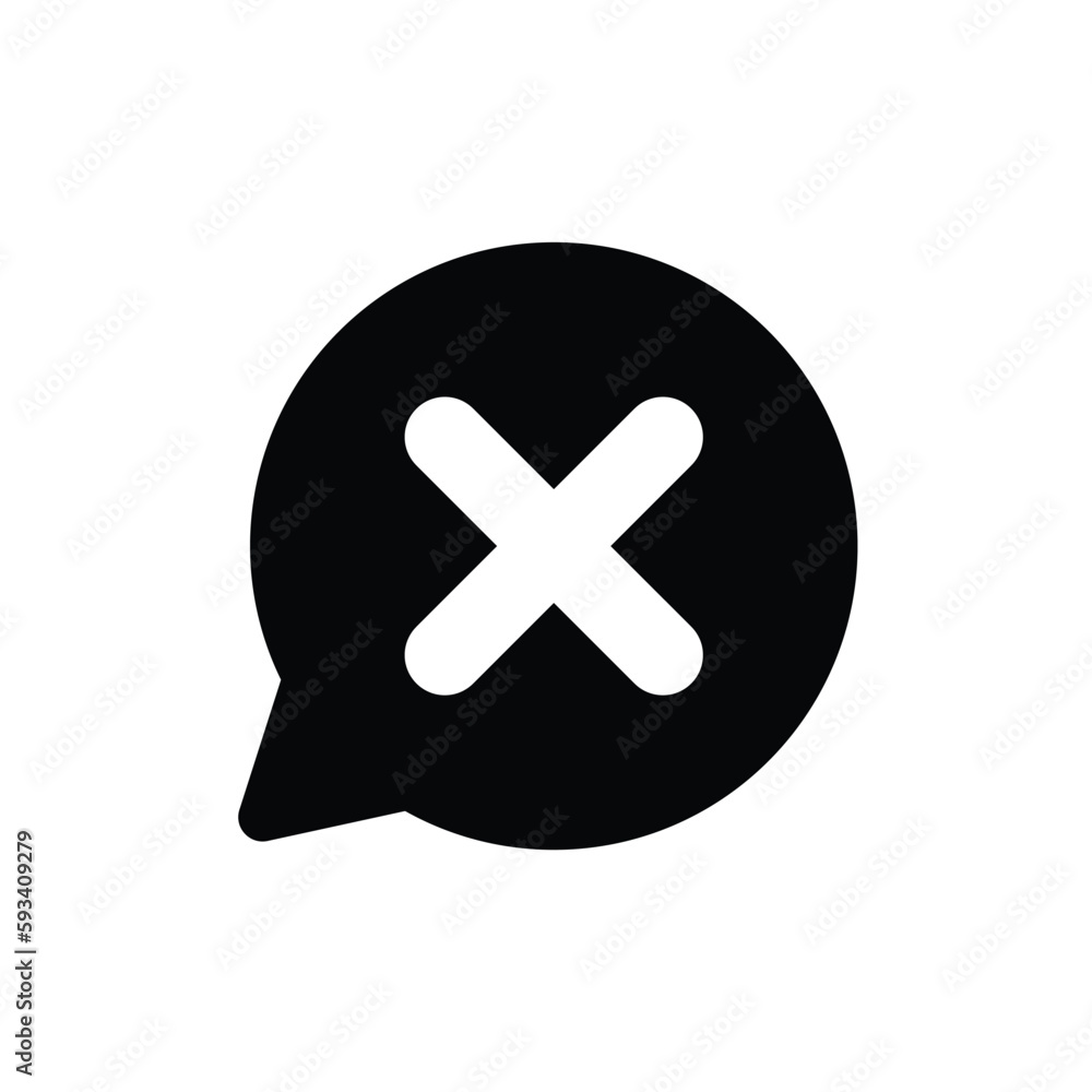 Fototapeta premium cross mark with bubble talk icon vector