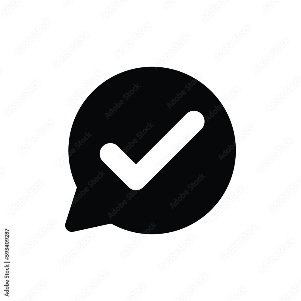 check mark and bubble talk icon vector check mark and bubble talk icon vector