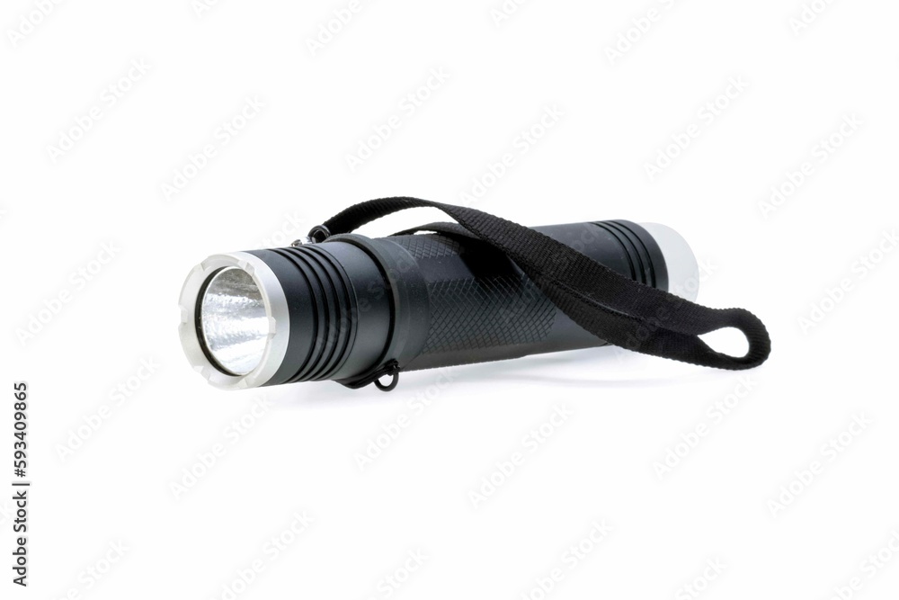Side view image of black flashlight Side view image of black flashlight