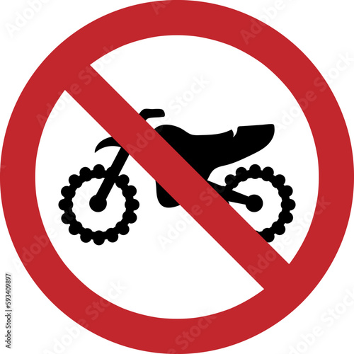 No motorcycle forbidden sign isolated on white background
