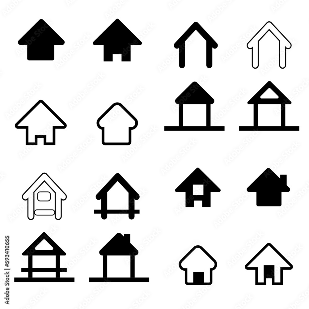 SET BUNDLE HOME BUSINESS LOGO VECTOR