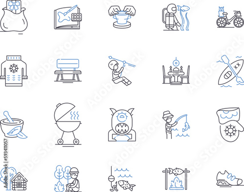 Handcraft outline icons collection. handcraft, artisan, craft, creativity, skill, talent, design vector and illustration concept set. technique, tool, material linear signs