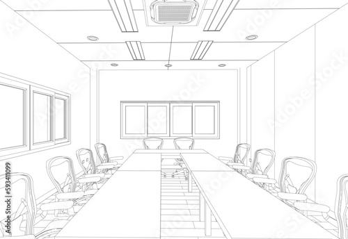 3D illustration of building project