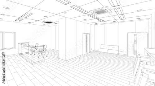 3D illustration of building project