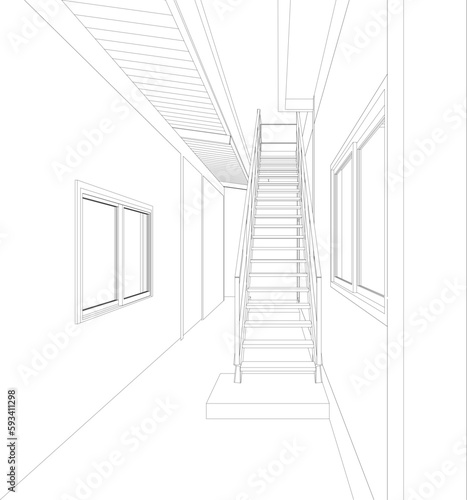 3D illustration of building project
