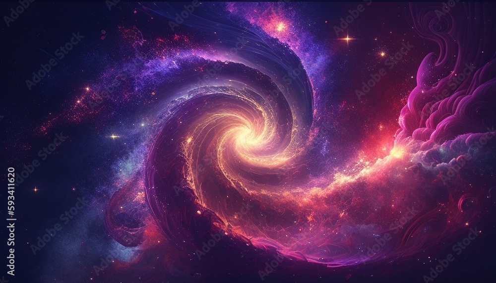 milky way, digital art illustration, Generative AI milky way, digital art illustration, Generative AI