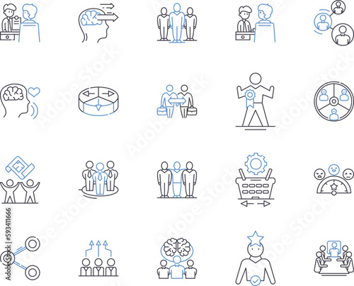 Recognition and rewards outline icons collection. Recognition, Rewards, Appreciation, Acknowledgement, Gratitude, Validation, Breakthroughs vector and illustration concept set. Celebration, Awards