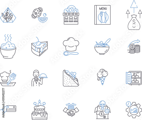 World Cuisine outline icons collection. international, flavors, recipes, foods, dishes, cooking, cultures vector and illustration concept set. countries, taste, traditions linear signs