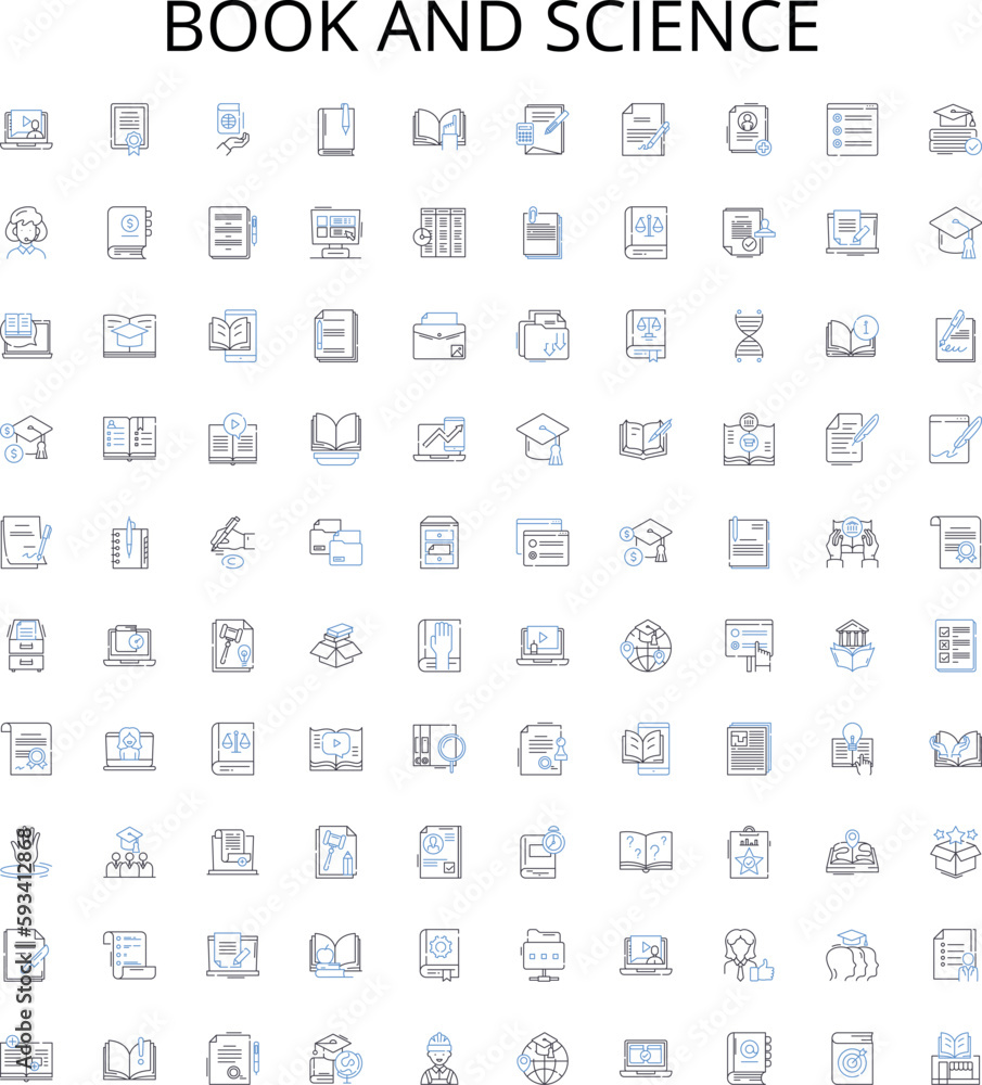 Book and science outline icons collection. Book, Science, Reading, Writing, Literature, History, Publishing vector illustration set. Edition, Distribution, Printing linear signs Book and science outline icons collection. Book, Science, Reading, Writing, Literature, History, Publishing vector illustration set. Edition, Distribution, Printing linear signs