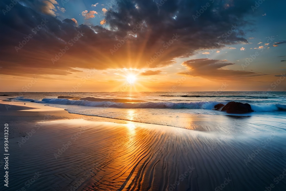 Obraz premium sunset at the beach