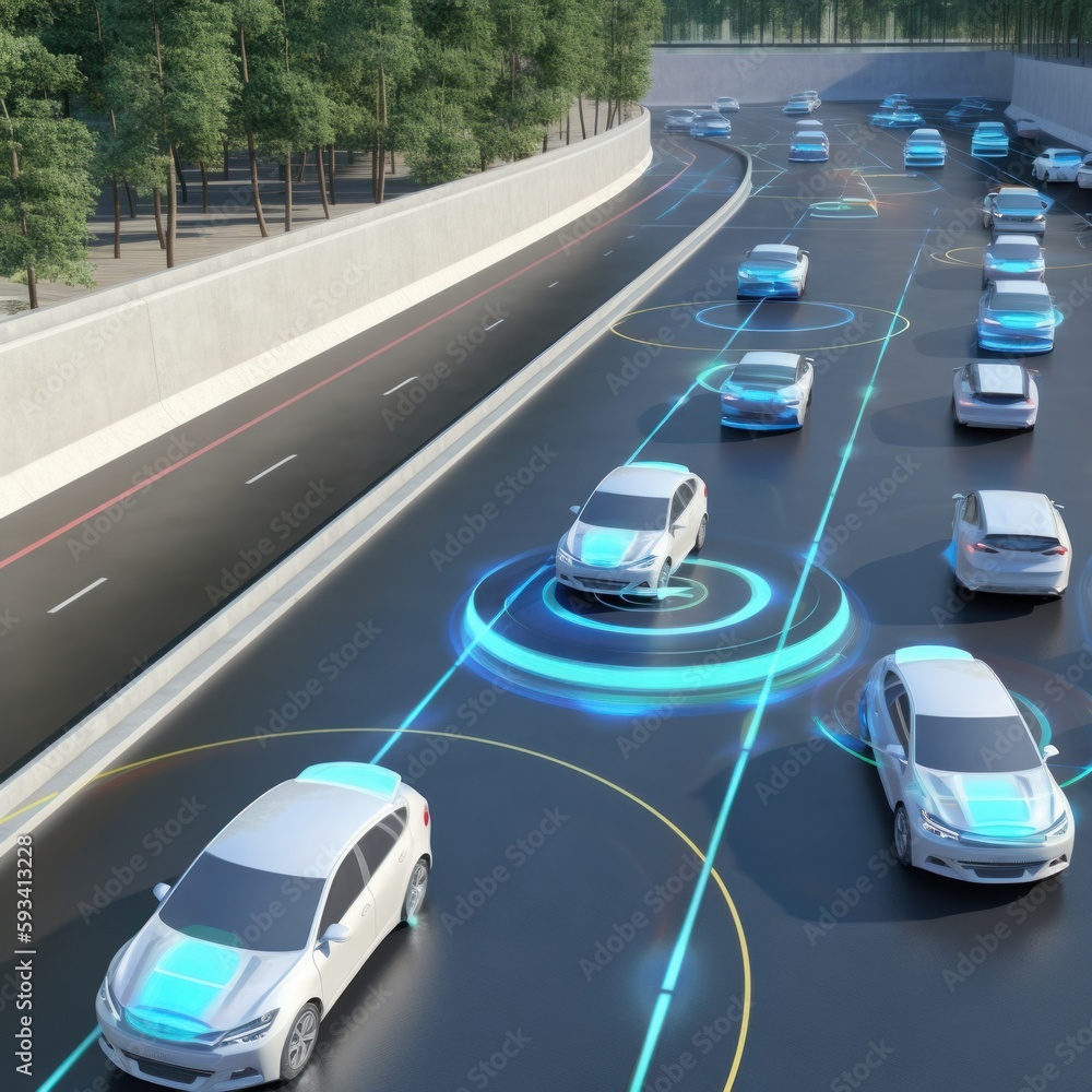 Autonomous car, data showing detection Autonomous car, data showing detection