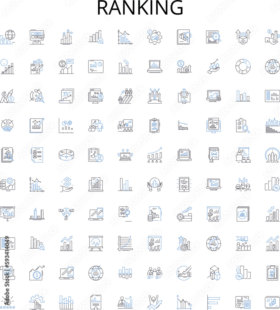 Ranking outline icons collection. Rank, List, Order, Place, Grade, Rate ...