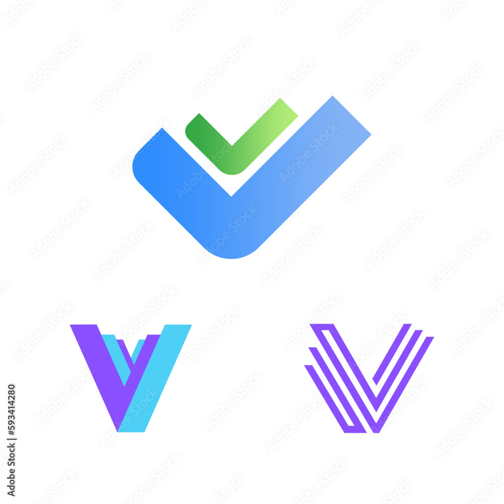 Set of V shape Logo - Modern V Logo Designs Set of V shape Logo - Modern V Logo Designs
