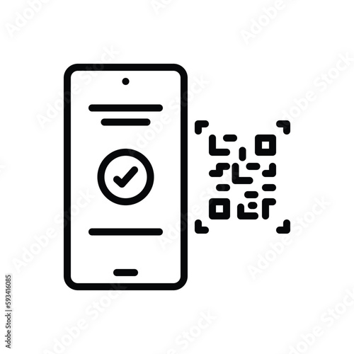 Black line icon for transactions 