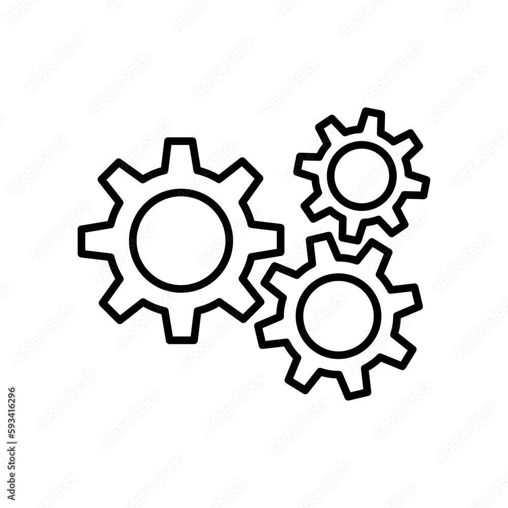 Gear icon template color editable. Gear symbol vector sign isolated on white background..eps