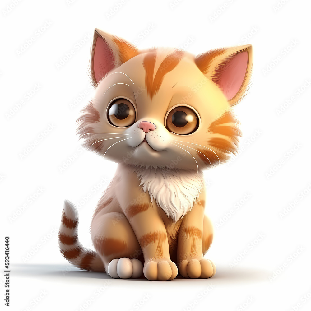 Baby Cat/Kitten illustration. Generative AI