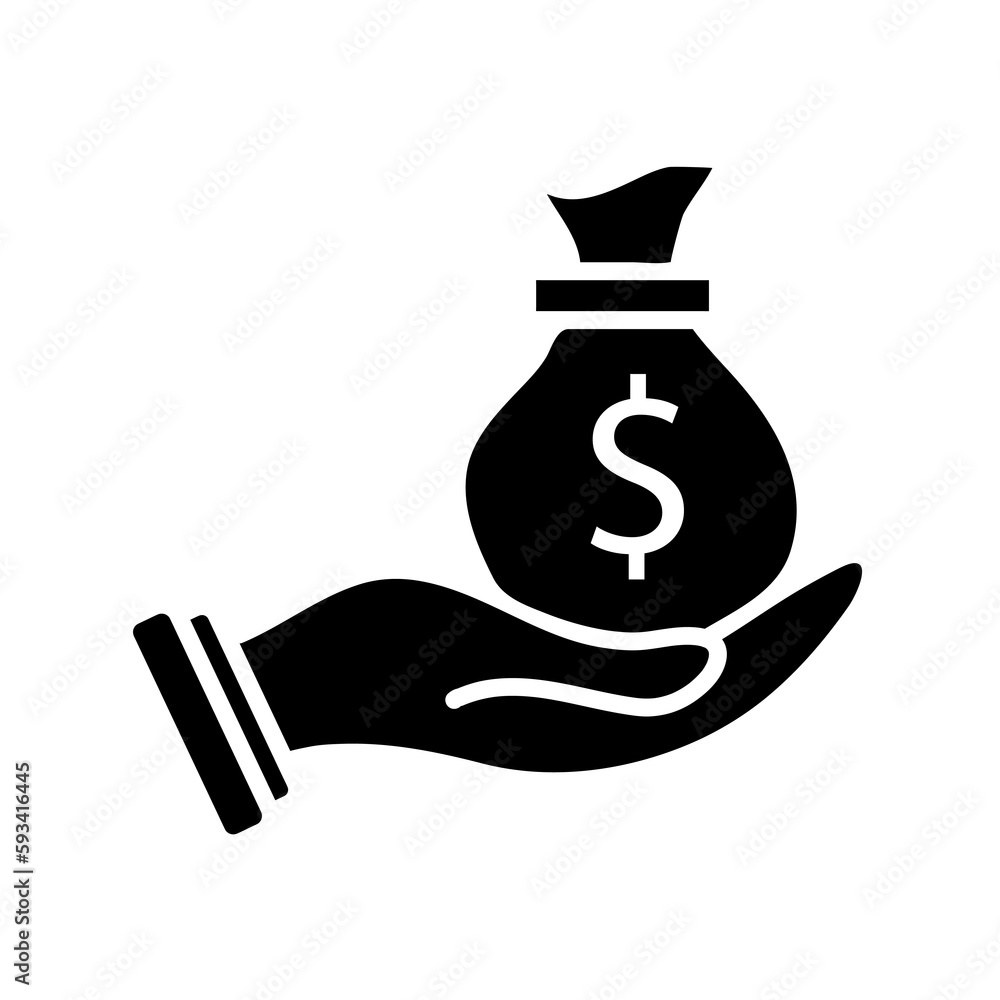 Money in hand icon template color editable. Money in hand symbol vector sign illustration on white background 