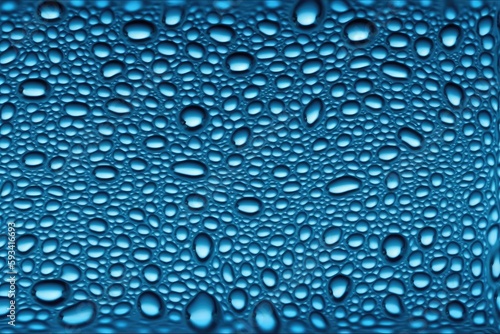 blue background with water droplets. Generative AI