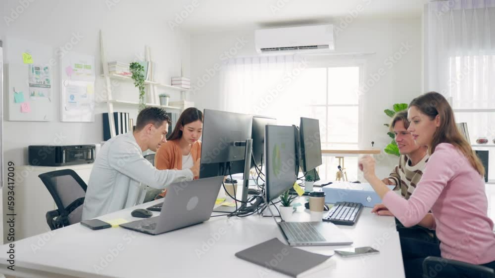 Group of young businessman and businesswoman people working in office. Group of young businessman and businesswoman people working in office.