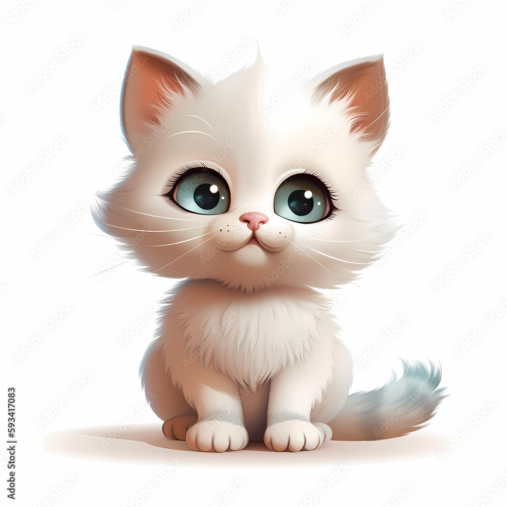 Baby Cat illustration. Generative AI