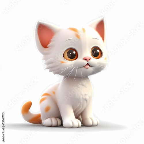 Baby Cat illustration. Generative AI