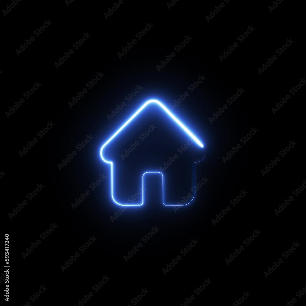 Location animated icon Home neon styled icon on transparent Location animated icon Home neon styled icon on transparent
